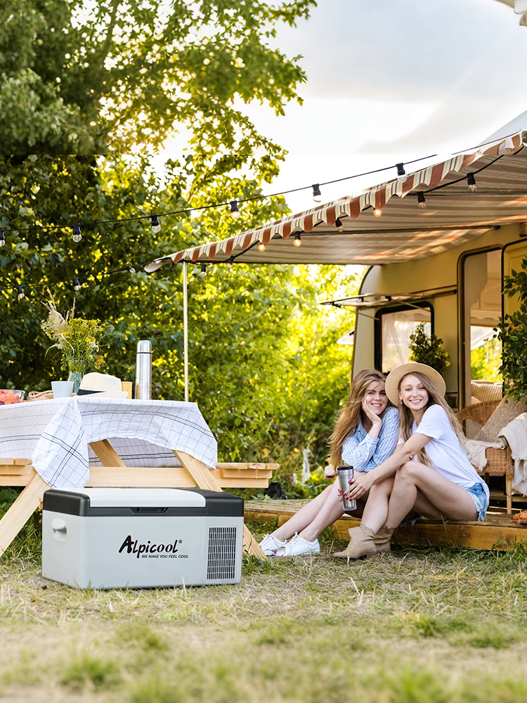 Alpicool EC15 15L Kompressor-Kühlbox 12V Mini-Kühlschrank Elektrische Camping-Gefrierbox Kleine Tragbare Box für Auto, LKW, Boot, Wohnmobil mit