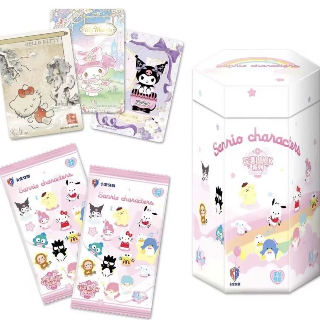 

KABAO Original Sanrio Kuromi Hello Kitty My Melody Polaroid Flower Blossoms Luck SAN-P-10-006T Shining Collectible Cards