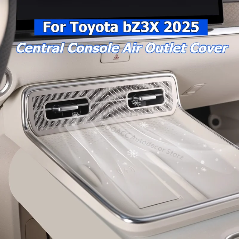 

For Toyota bZ3X 2025 Car Central Console Air Outlet Frame Metal Car Styling Air Conditioning Outlet AC Vent Trim Dustproof Cover