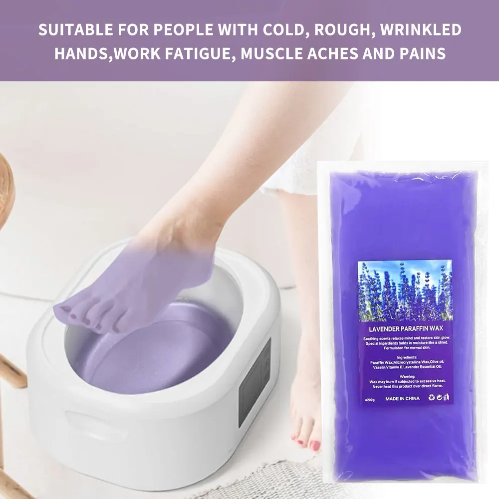 Блоки парафина для рук и ног — ароматизированные лавандой и без запаха, увлажнение кожи и удаление волос, 1 шт. для домашнего спа-салона