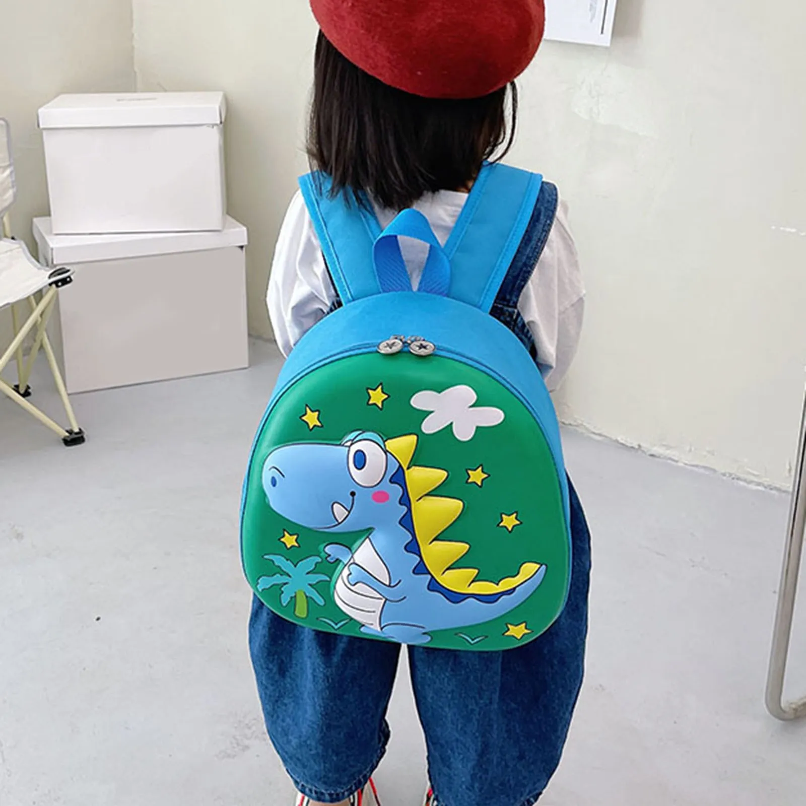 Kids Fashion Eggshell Backpack Boys Girls Cute Cartoon 3D Animals Dinosaur Unicorn Large Capacity Child Kindergarten Schoolbag