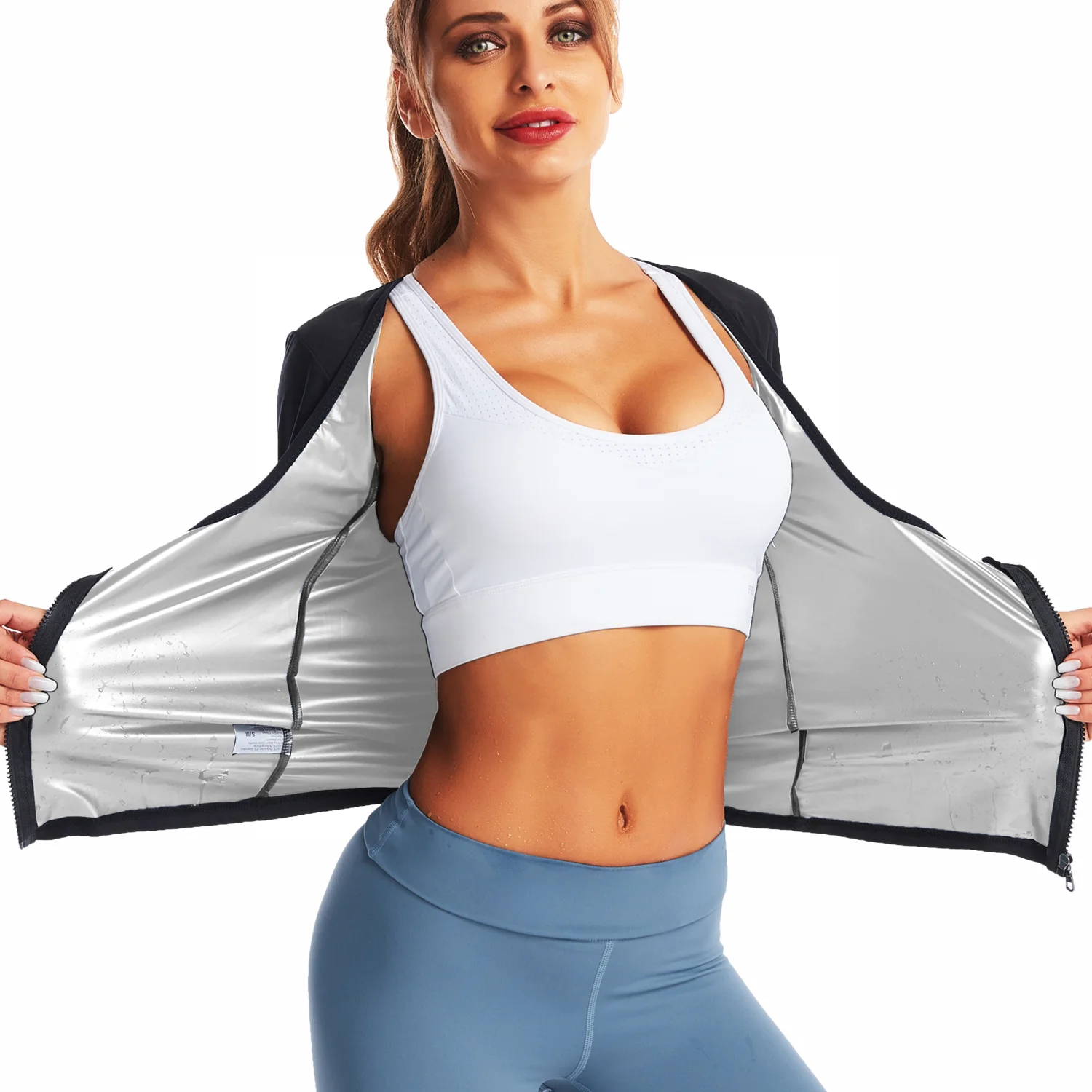 Sauna Suit for Women Shapewear Sweat Body Shaper Hot Waist Trainer Long Sleeve Shirt Workout Top Shaping Sweating Suit Sportswea