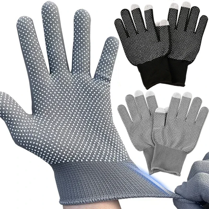 20Pairs Anti-slip Wear Resistant Nylon Full Finger Gloves Garden Work Gloves for Women Men Anti-UV Outdoor Cycling Gloves Mitten