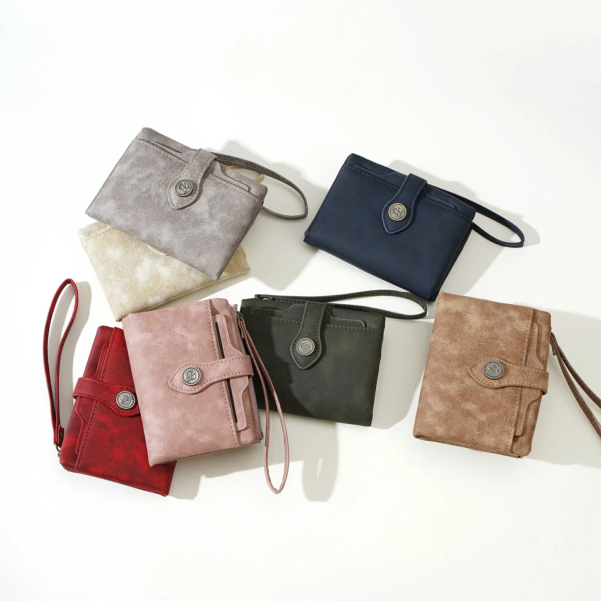 1 Stück - Baellerry Damen Vintage PU-Leder Kurzbörse mit 80% Rabatt, mit Handgelenkschlaufe, 8 Kartenfächern + Ausweisfenster + abnehmbarem Kartenhalter, praktisches Geburtstagsgeschenk für Frauen. – Detail 34