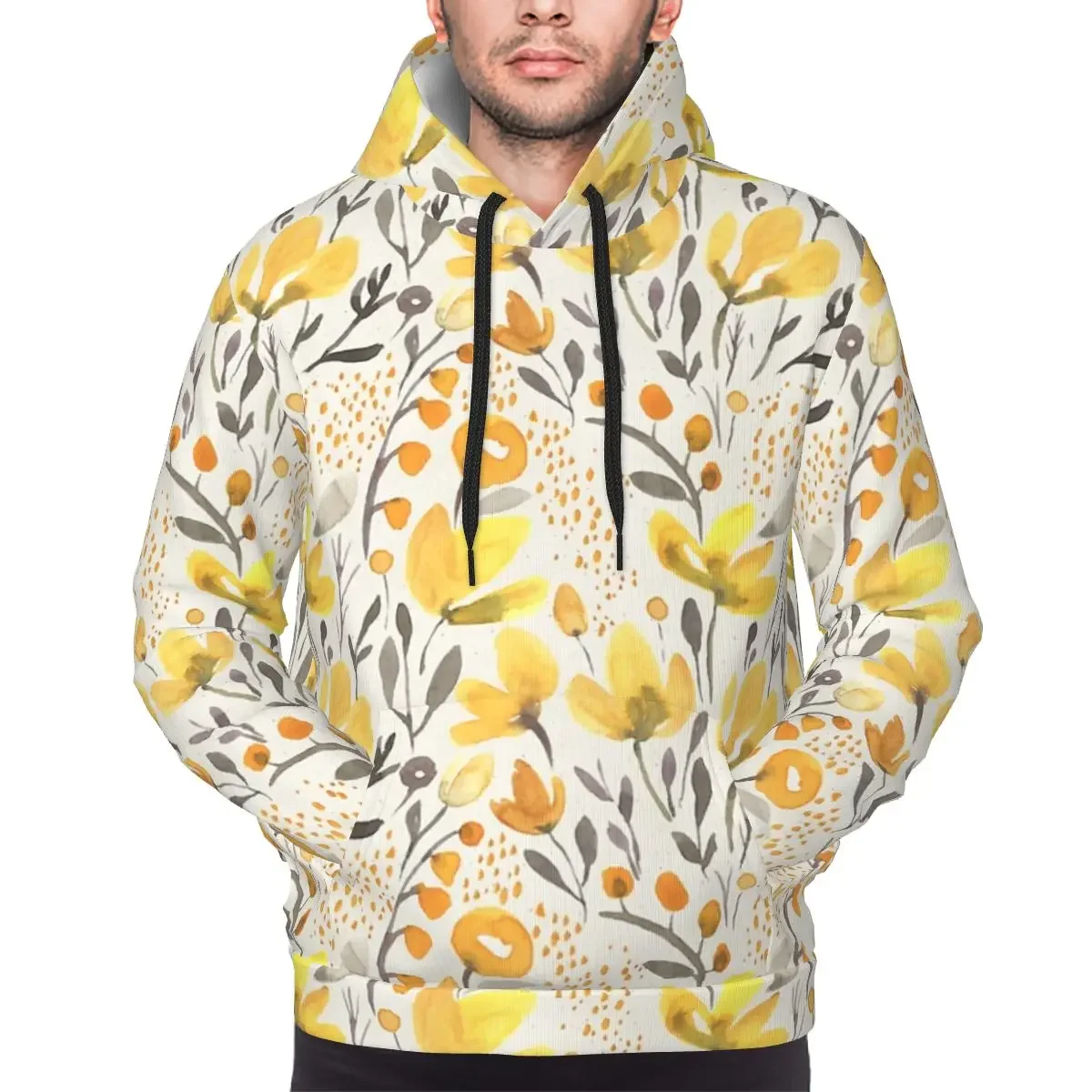 Yellow Field Hoodies Harajuku Pullover Autumn Winter Men's Women's Sweatshirts Long Sleeve Tops