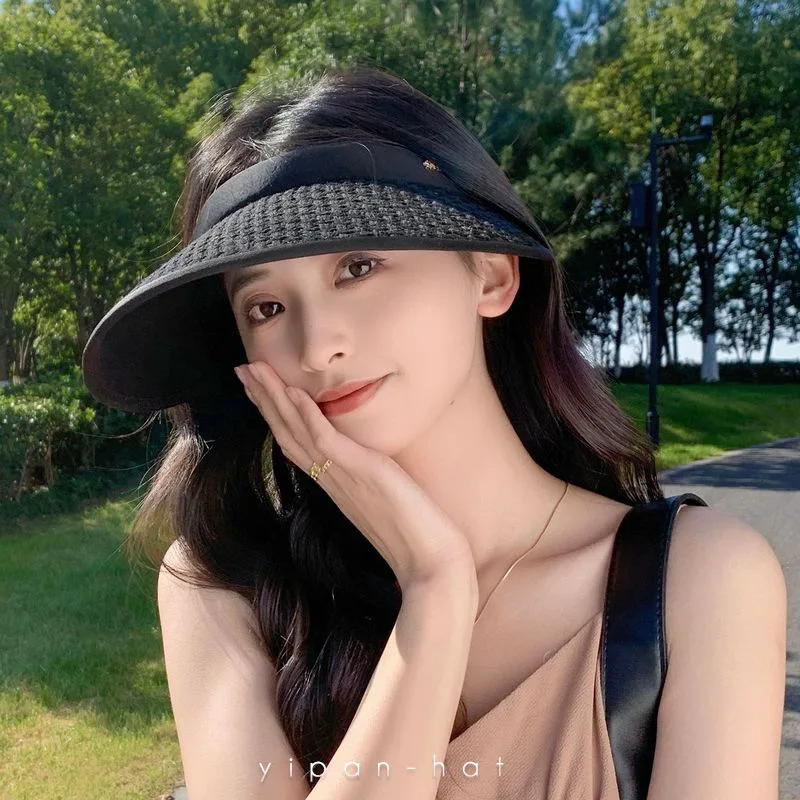 

Sunscreen Hat For Women Summer New Beach Sunscreen UV Protection Sun Hat Empty Hat Straw Hat Wholesale