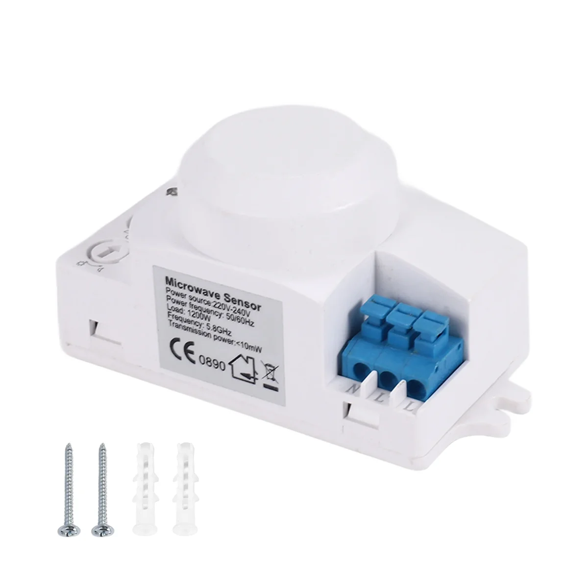 

ABQR 5.8GHz HF System LED Microwave 360 Degree Motion Sensor Light Switch Body Motion Detector,White