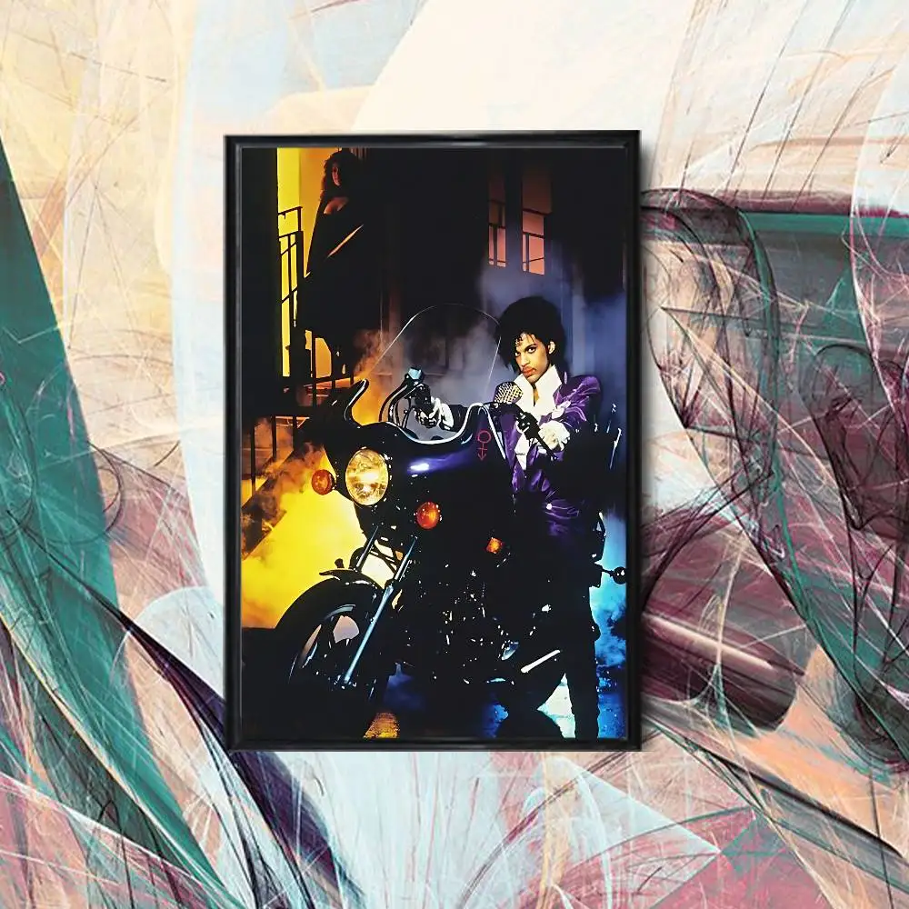Purple album cover Prince Purple Rain Poster Trendy Wall Art For Coffee Office Bar Decoration Best Gift Good Sticker Printed