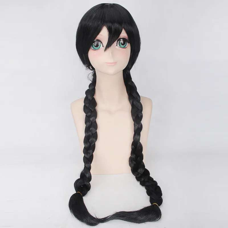 Danganronpa Toko Fukawa Black Purple Brown Braids Wig Cosplay Costume Dangan Ronpa Heat Resistant Hair Party Long Wigs