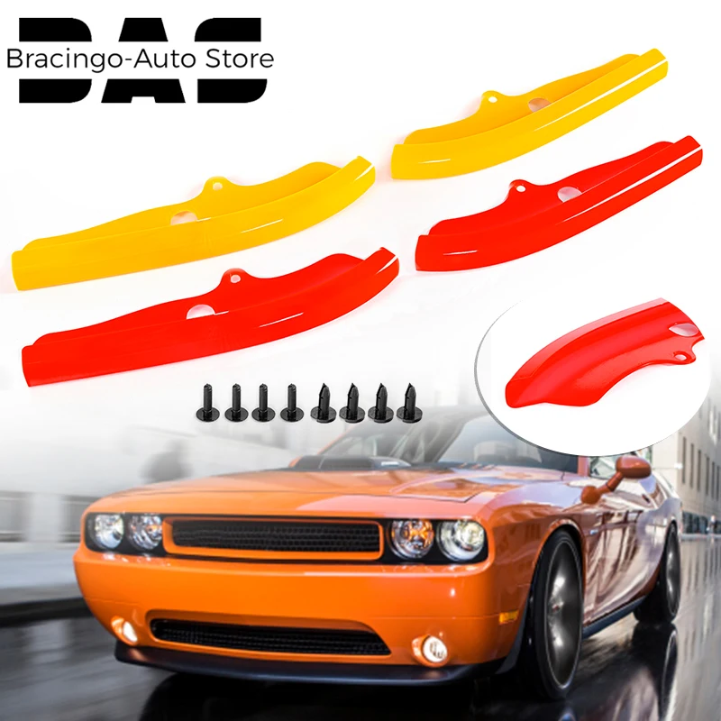 

Bracingo Pair Front Bumper Splitter Protector Lip Spoiler Diffuser Guard Cover Fit For Dodge Challenger R/T Scat Pack 2015-2022