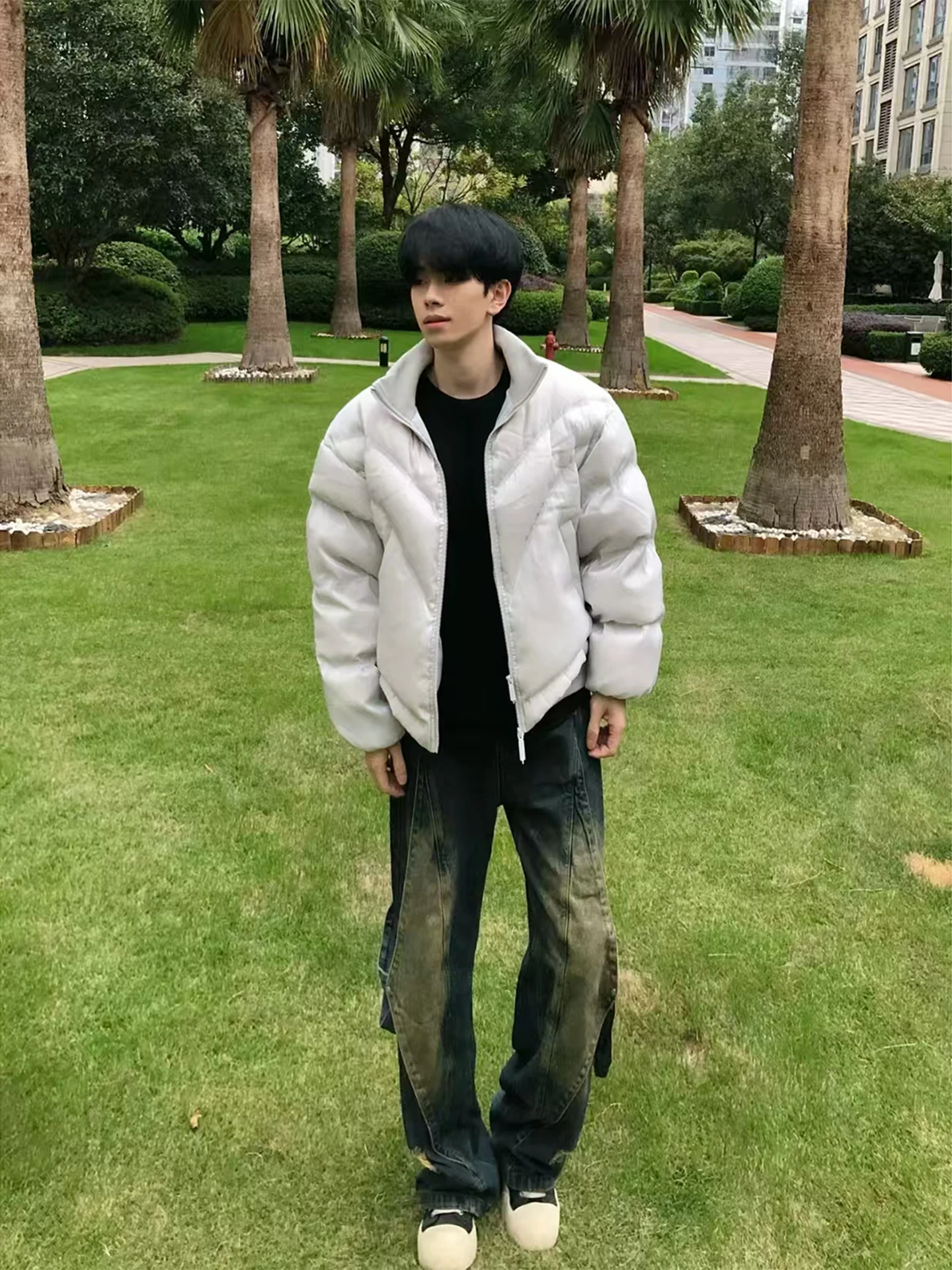 

Blue Waed Vintage Workwear Pants Men's Autumn American Retro Deconstructed Jeans Cleanfit Sa Pants Loose Fit Teenager