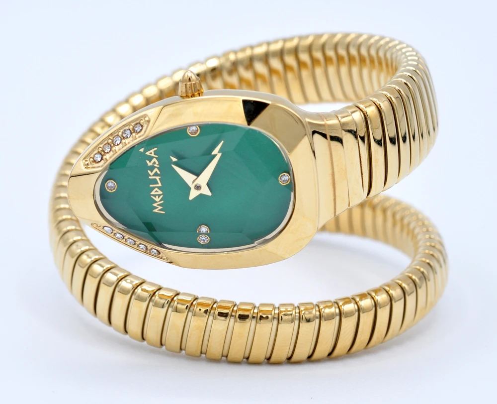 2026 High Quality Gold Diamond Set Snake Shaped Dress Watch Bangle Style Fashionable Unique Brand Same Style Women's Wristwatch Scb6dd2a78963435cb6ae55181448d69d6