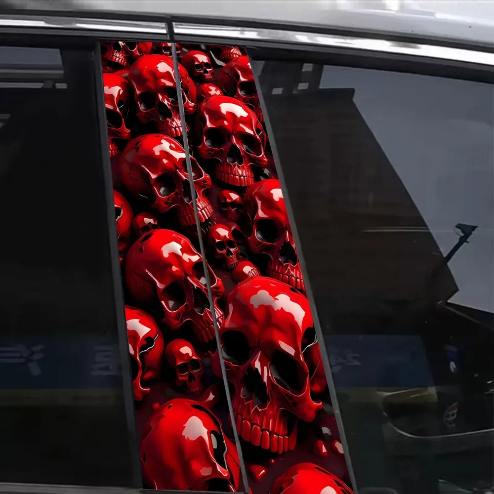 

2 pieces of 3D skull car door panel stickers, vinyl waterproof car stickers, scratch-resistant car door panel stickers