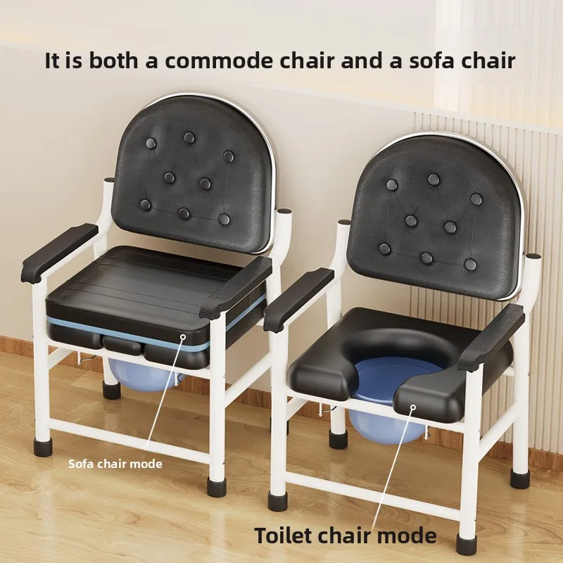 Sofa-style Elderly Commode Toilet, Reinforced Anti-slip Toilet Chair for Seniors, Widened Enlarged Transfer Chairs for Home Use