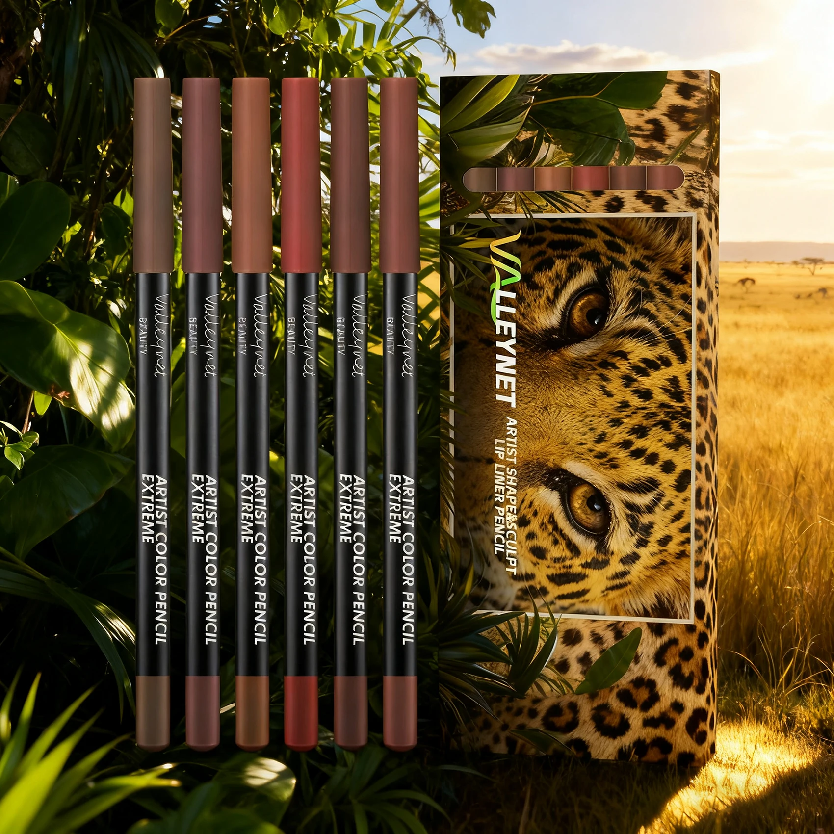 6 個セット超極細木製リップライナーセットヌードブラウンベルベットマット長持ち防水リップコンボセットメイクアップチュートリアル化粧品