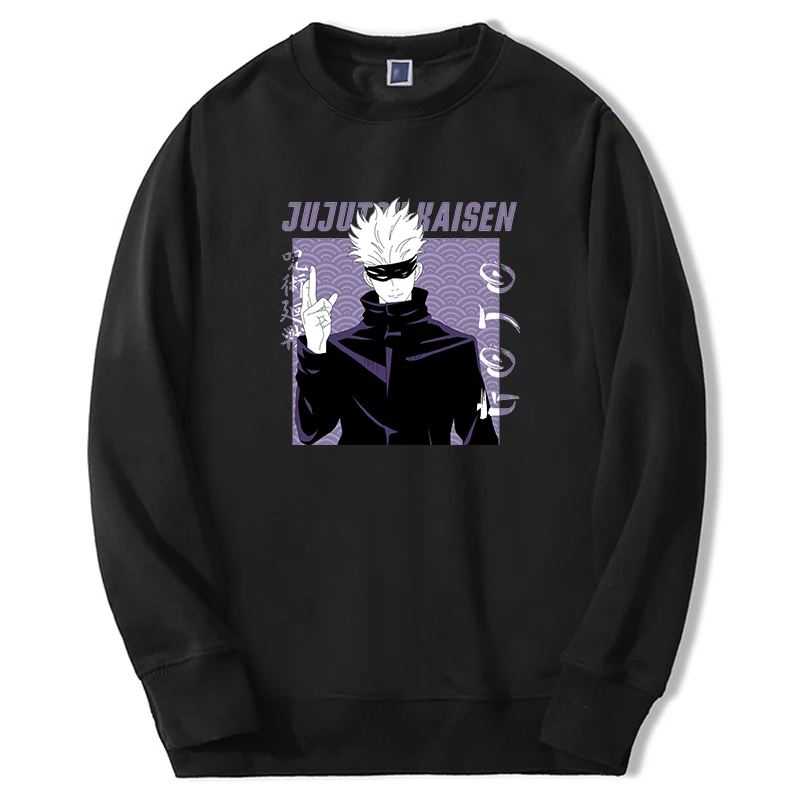 

2024 Anime Jujutsu Kaisen Sweatshirts Men Women Gojo Satoru Manga Graphic Hoodie Round Neck Fashion Fleece Tracksuit Pullover