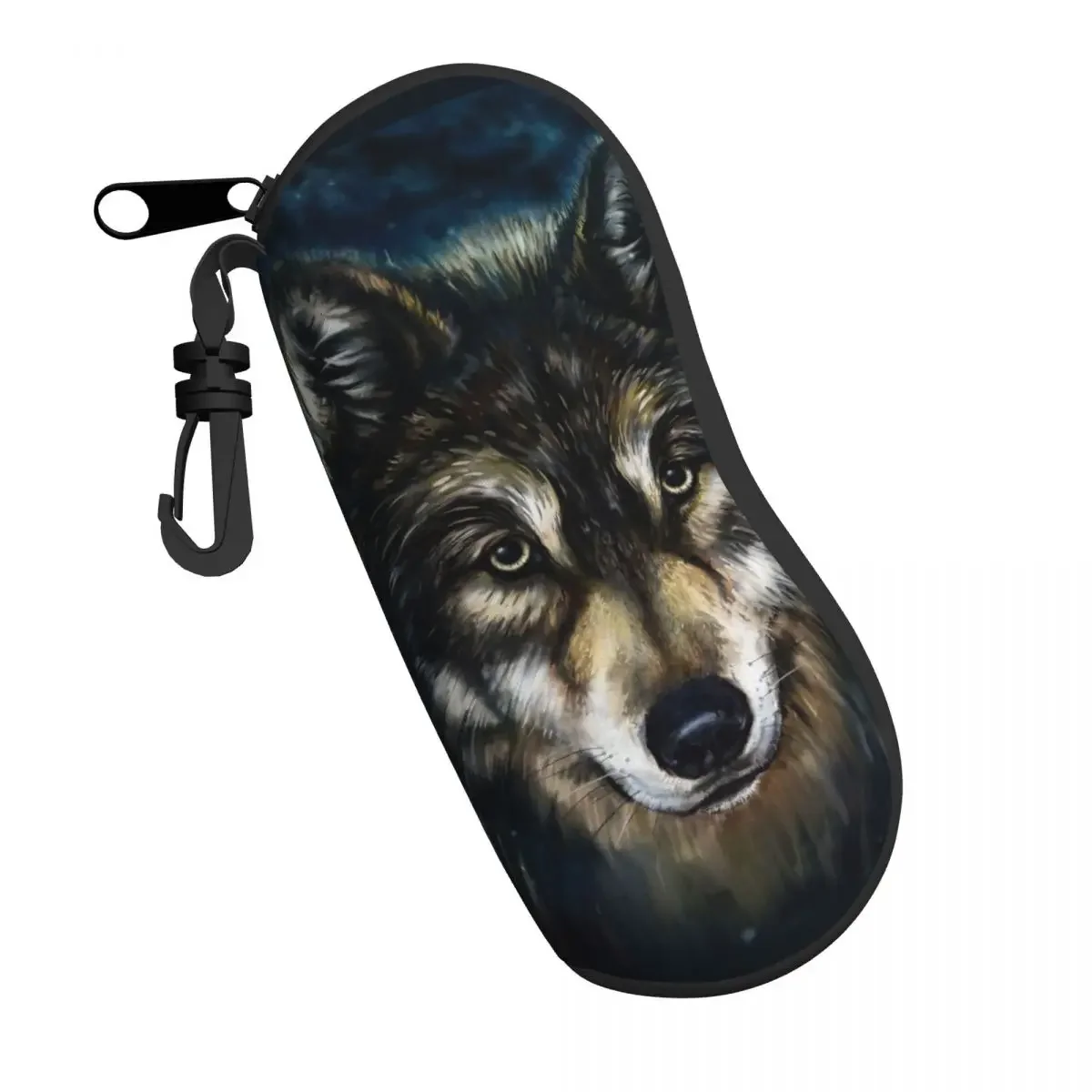 Glasses Bag Protective Case Wolf Head Digital Painting Women Men Sunglasses Case Box Reading Eyeglasses Box Accessories