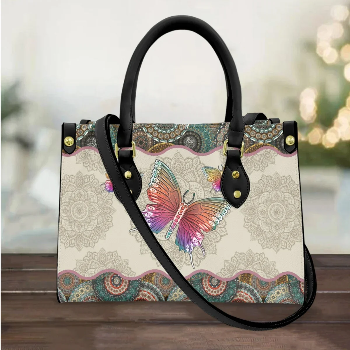 Cross Body Bags for Women Boho Butterfly Design Luxury Leather Handbags Top-Handle Female Tote Shoulder Bags Woman Bolsa Mujer