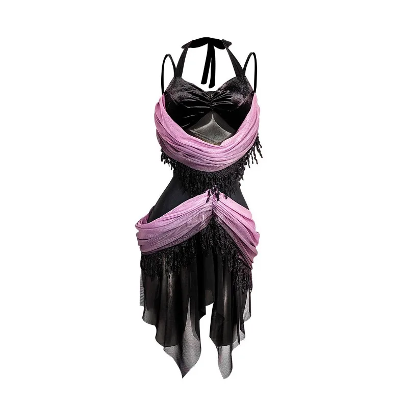 

Adult Latin performance clothes, practice clothes, gradual change of color, art test clothes, performance clothes