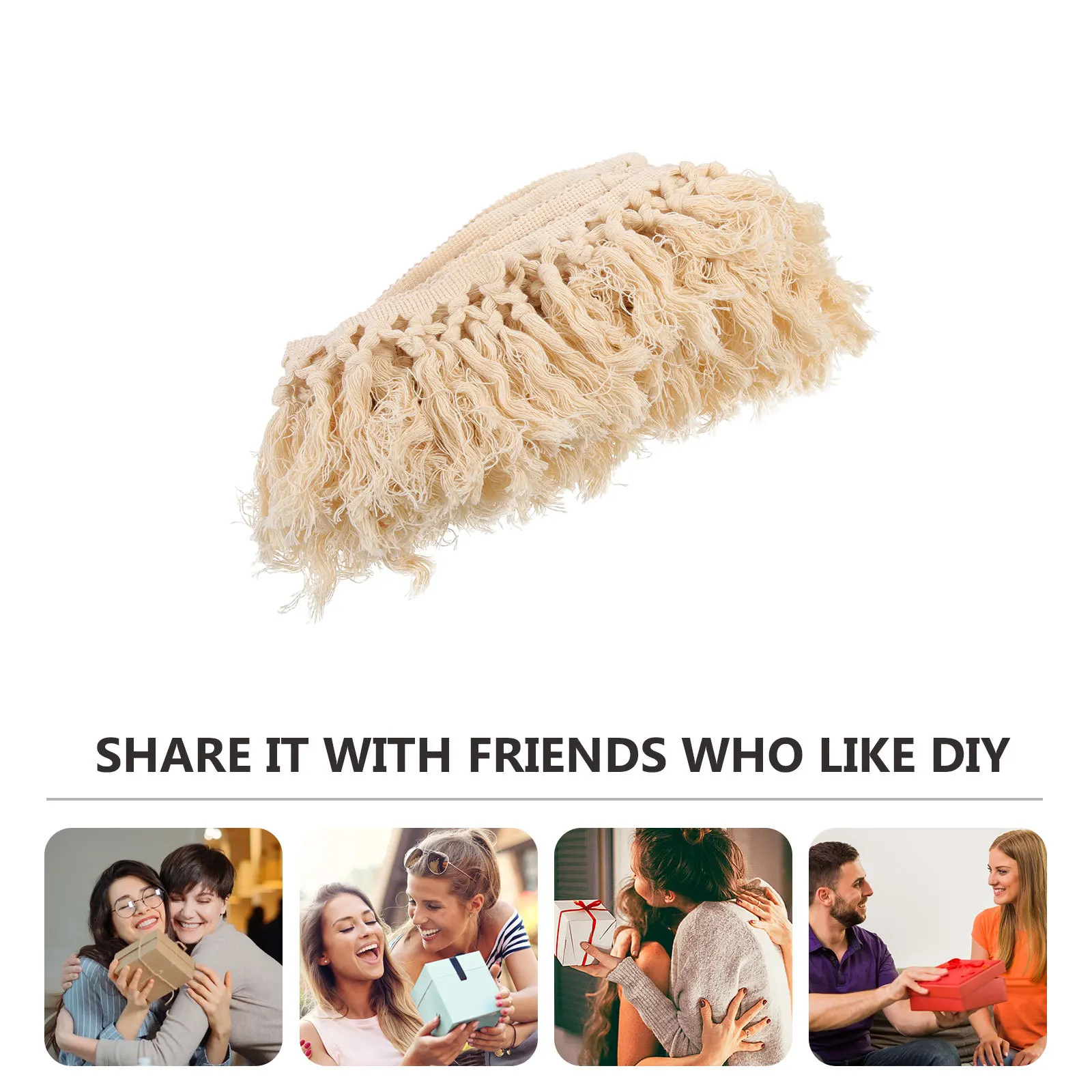 

Lace Trim Tassel Fringe 3 Rolls Soft Skin-Friendly Decorative Trimming for Garment Dress Tablecloth Home Curtain Decoration