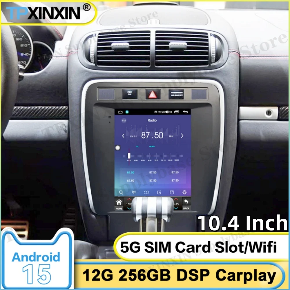10.4 Inch Android 15 HD Screen For Porsche Cayenne 2006~2009 GPS Navigation Car Radio Video Stereo Receiver Carplay Head Unit