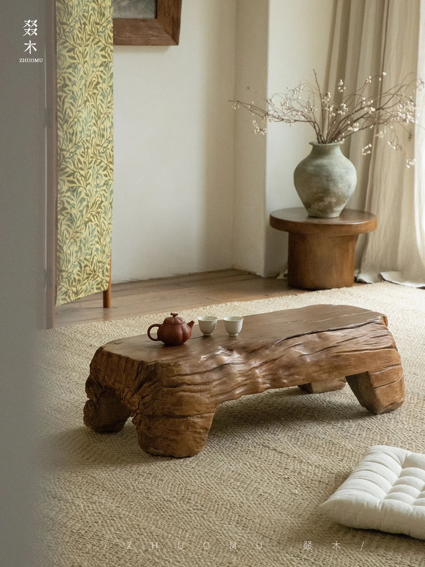 Gangmu/Weathered Wood Creative Shaped Wood Solid Wood Coffee Table Living Room Side Wabi Sanfeng Homestay Wild Luxury Furniture