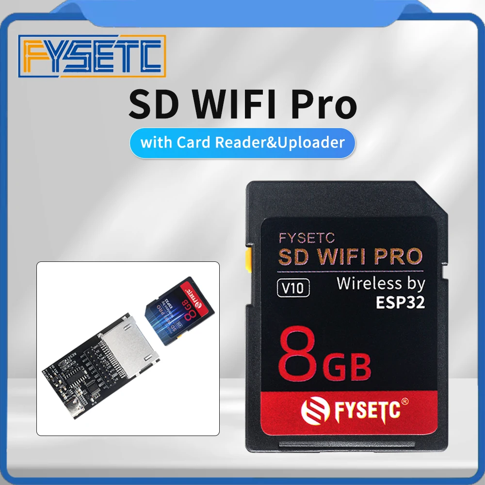 

FYSETC SD WIFI Pro Wireless Transmission 8GB Card Base on ESP32 with Card Reader & Uploader Support websever for 3D Printer