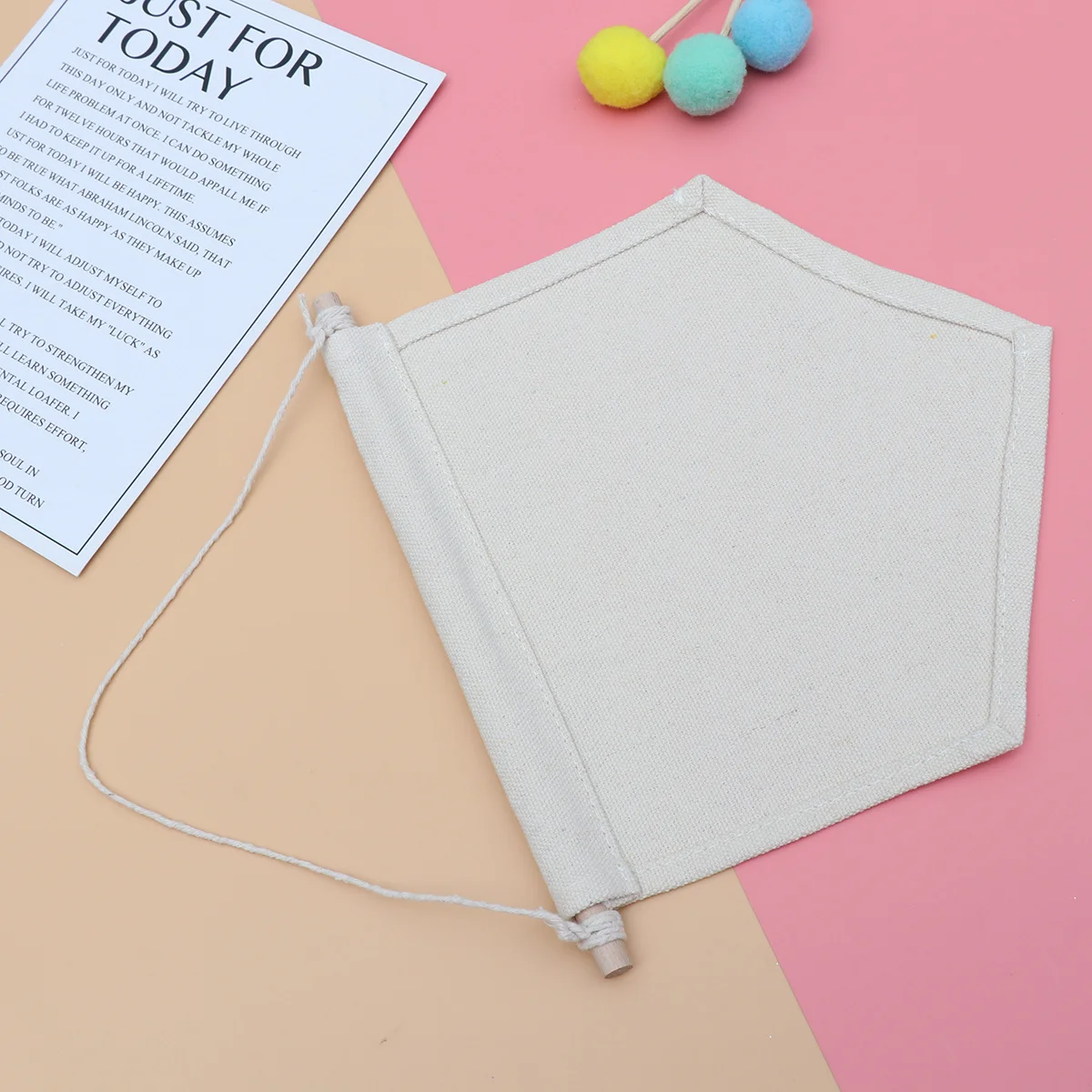 

Pin Display Pennant Banner Plain Blank Canvas Natural Cotton Banner Stitching for Pins Badges Collection