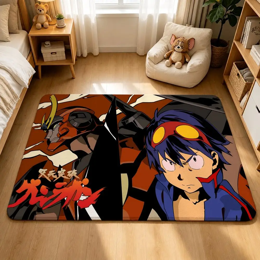 Anime-Tengen Toppa Gurren LagannS Floor Mat Shower Foot Mat, Bedside Carpet, Entrance Absorbent Doormat, Soft Non-Slip