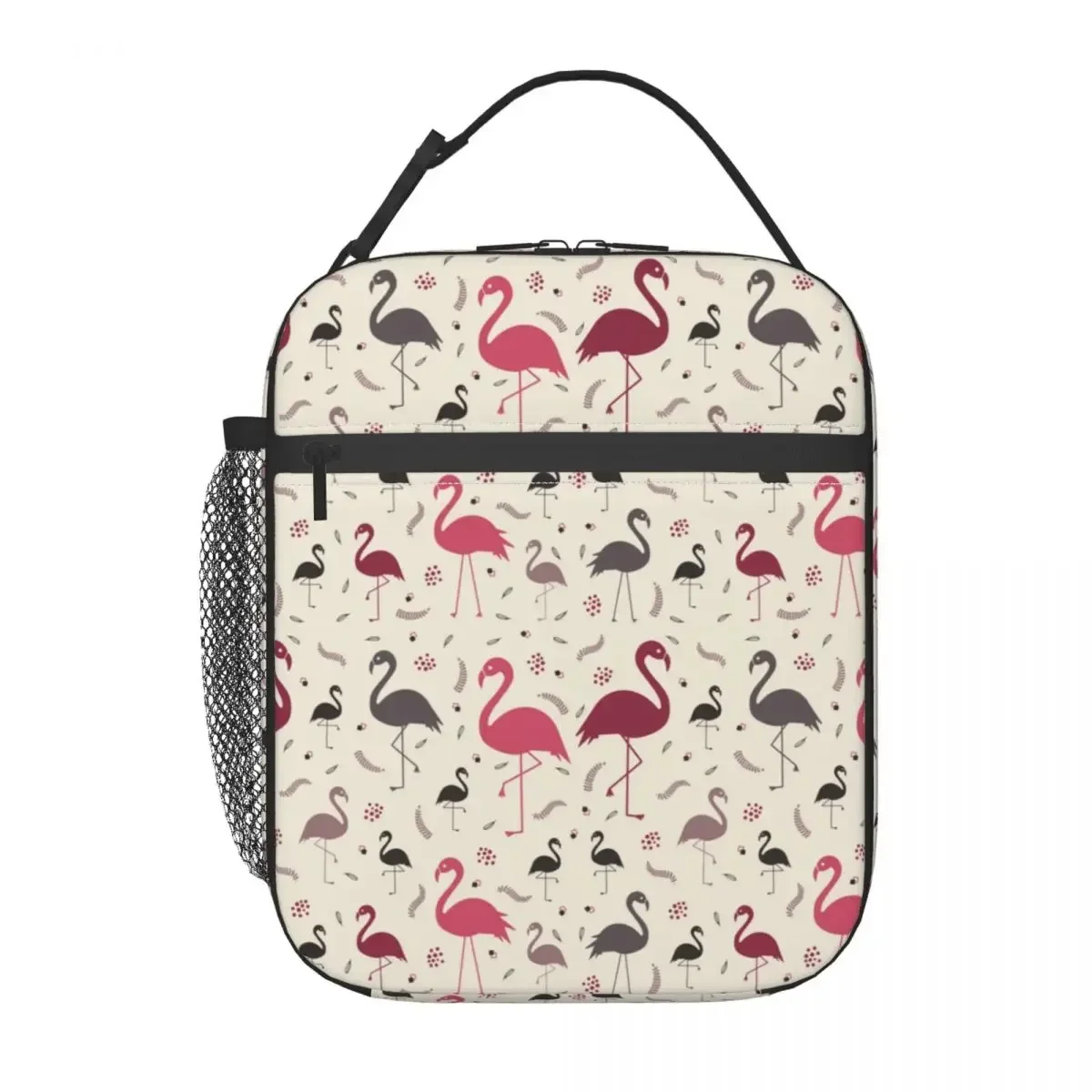 Flamingo Bird Pattern In Pastel Thermal Insulated Lunch Bags Women Resuable Lunch Tote for Work School Travel Storage Food Box