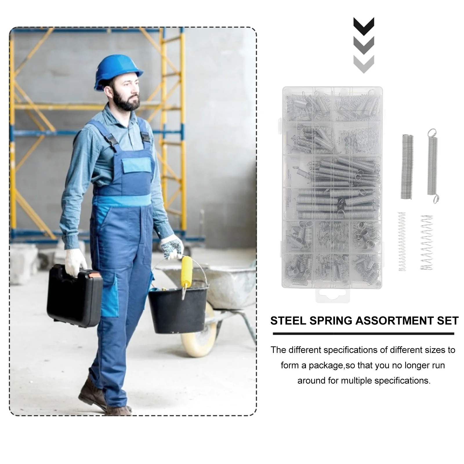 

200pcs Spiral Spring Assorted Compressed Coil Extension for Door Switch Wardrobe Silver Small Parts