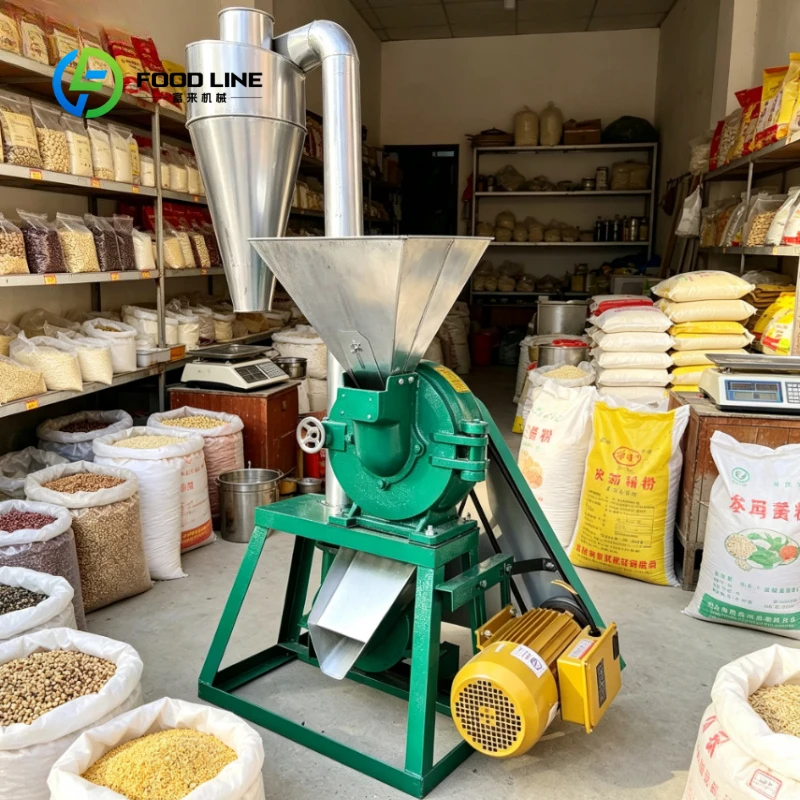 Customized Toothed Disc Mill Self-priming Cyclone Dust Collector Grain Grinder Corn Wheat Commercial Feed Flour Mill
