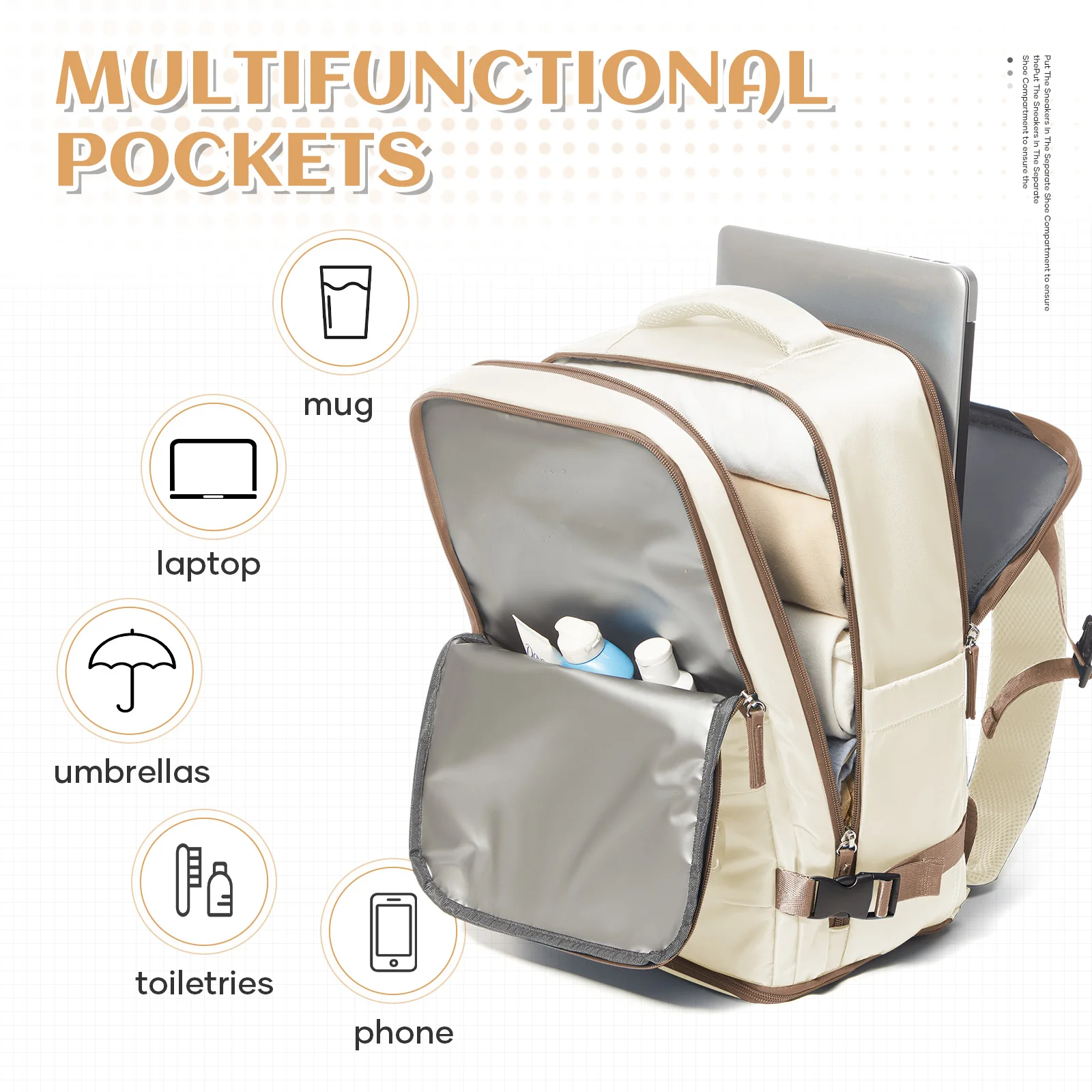 Travel Backpack for Women Men, Hand Luggage 40x20x25 for Ryanair Cabin Travel Bag College Bookbag Waterproof Laptop Bag for Work image 4