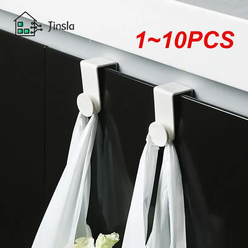 1~10PCS Cabinet Powerful No-hole Strong Traceless Adhesive Door Back Hanger Kitchen Hook For Cabinets Functional Must-have