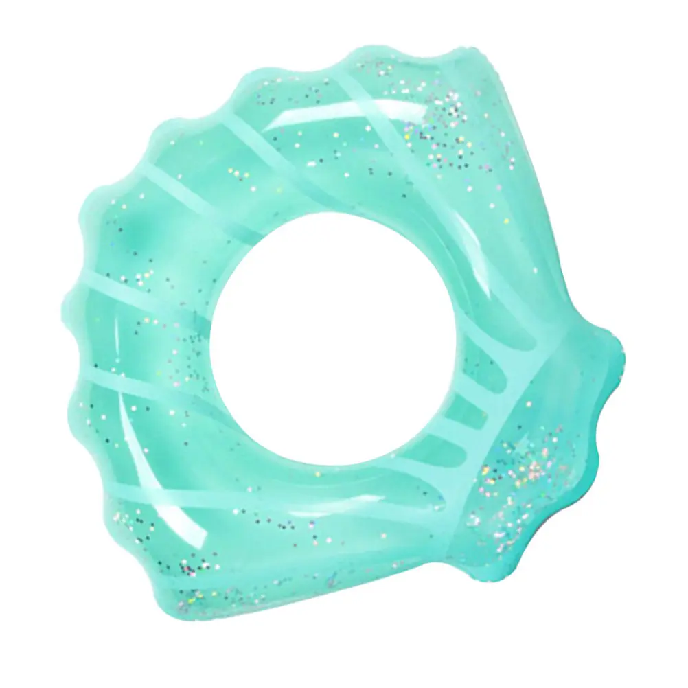 Portable Swim Ring Premium PVC Inflatable Swimming Ring Shell Style Lovely Exquisite Design Quick Inflate Deflate Compact