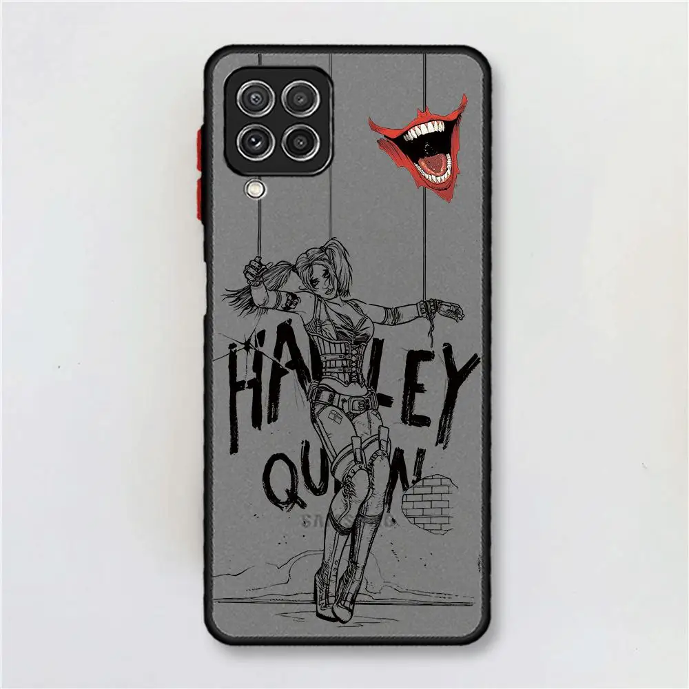 Villain H-Harley Quinn Phone Case for Samsung Galaxy  A21s A22 A23 A24 A32 A33 A34 A50 A51 A53 A54 A70 A72 A73 5G Matte Cover