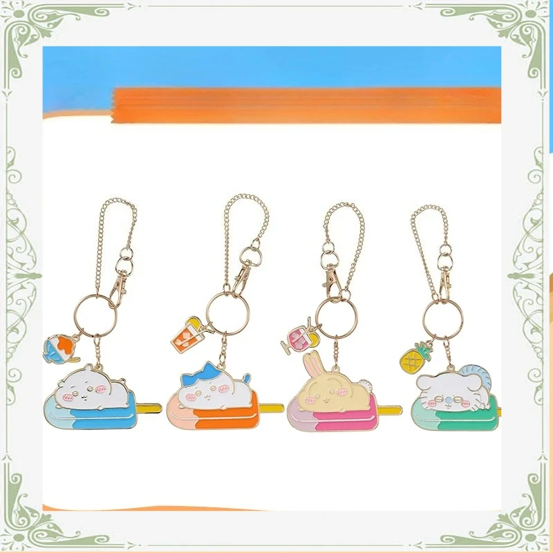 

Chiikawa Summer Anime Alloy Metal Keychain Cute Cartoon Charms for Women Kids Kawaii Gift Fashion Accessories