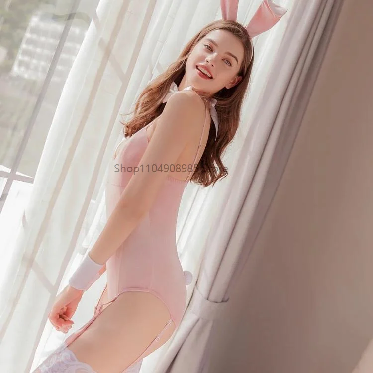 벨벳 토끼 소녀 섹시한 제복 속옷 꼬리 롤 플레잉 에로틱 란제리 토끼 의상 코스프레 섹시한 할로윈 의상
