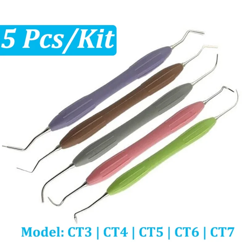 Kit 5 PCS Enchimento De Resina Composta Dentária Cabo De Silicone Autoclavável