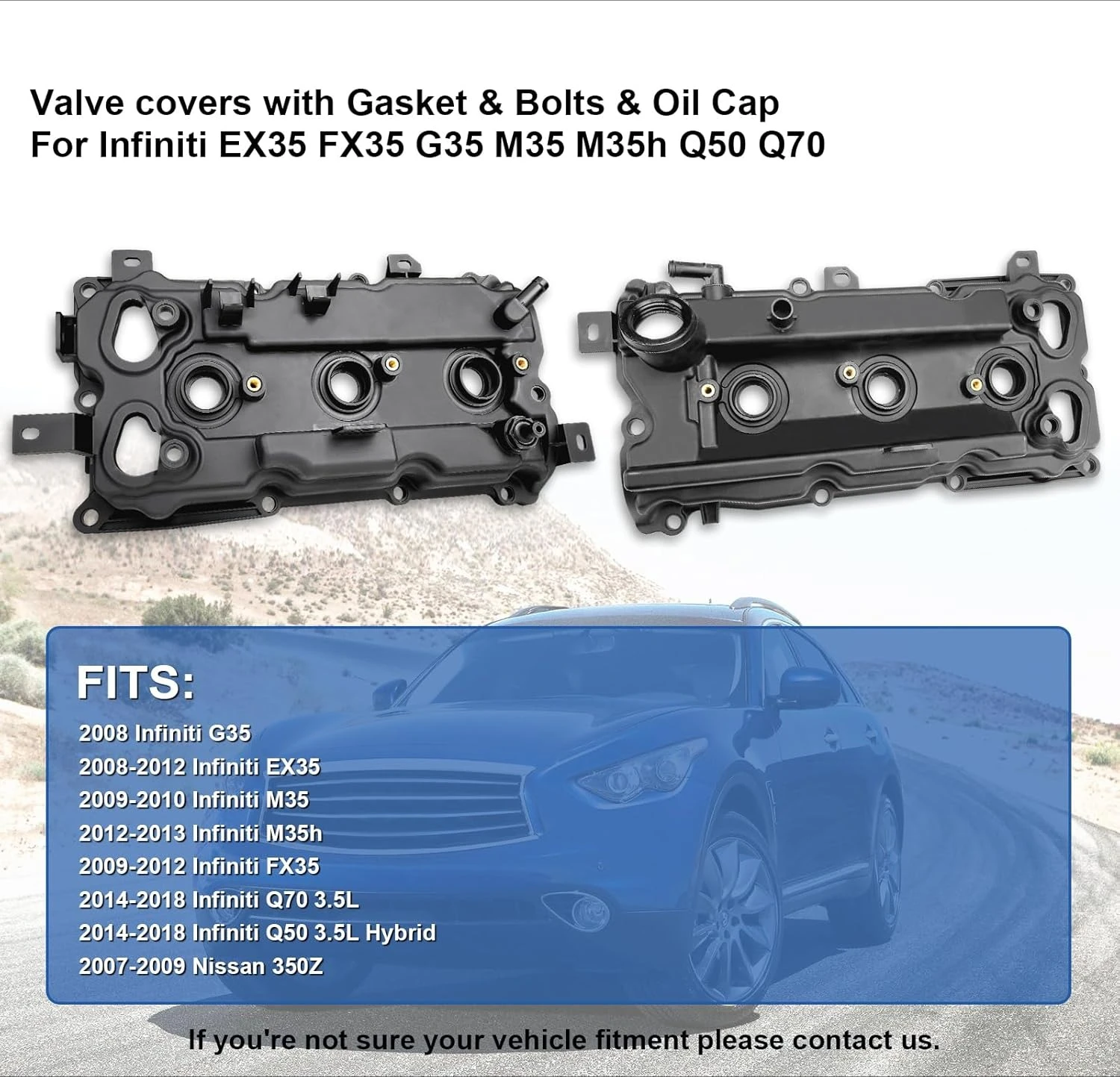 13264-Jk20A 13264-Jk20B أغطية صمامات المحرك مع Gaskte والمسامير المتوافقة مع 2008-2018 Nissan 350Z Infiniti M35H FX35 3.5L