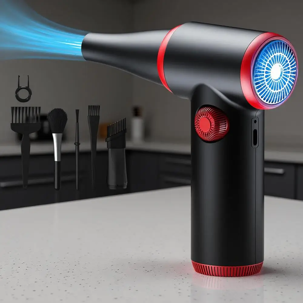 

Электрический компрессор с LED-подсветкой, перезаряжаемый воздуходув, заменяет аэрозоль, очиститель клавиатуры для ноутбуков и ПК