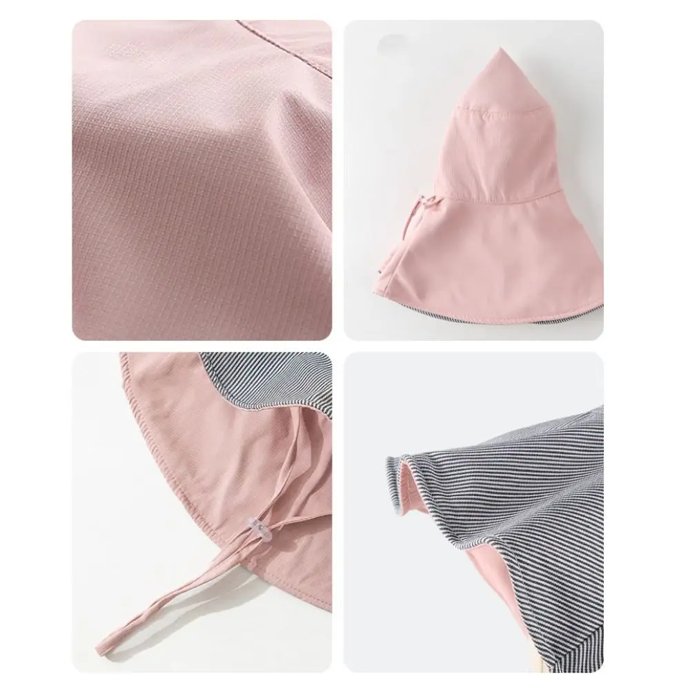 قبعة شمس على الوجهين قابلة للطي ، واقي حبل مقاوم للرياح ، قبعة الصيادين ، قبعة السفر ، واقي من الشمس ، جديد