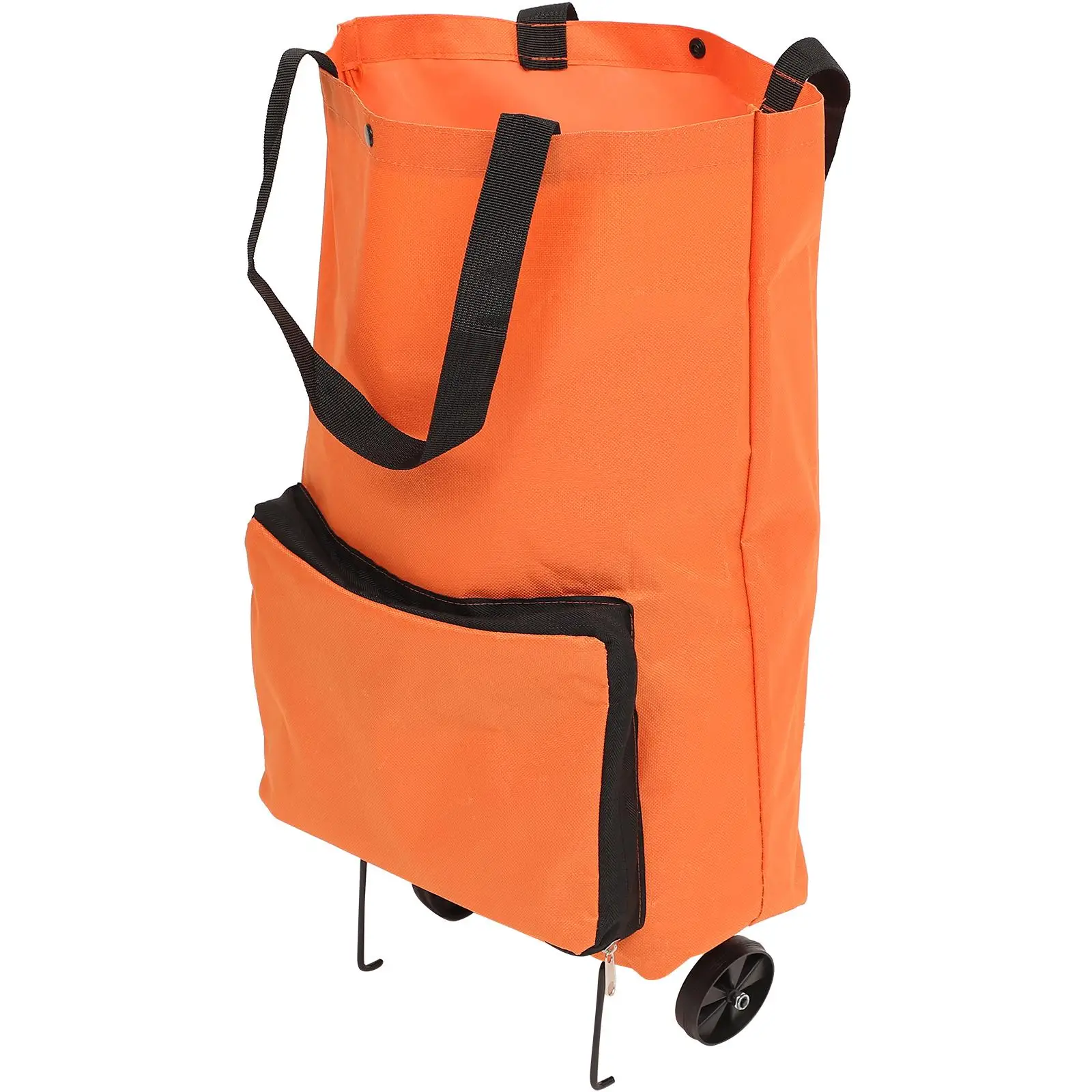 Carrito de compras plegable, bolsa plegable para comestibles, carretilla, almacenamiento de juguetes, gran capacidad de tela Oxford con ruedas