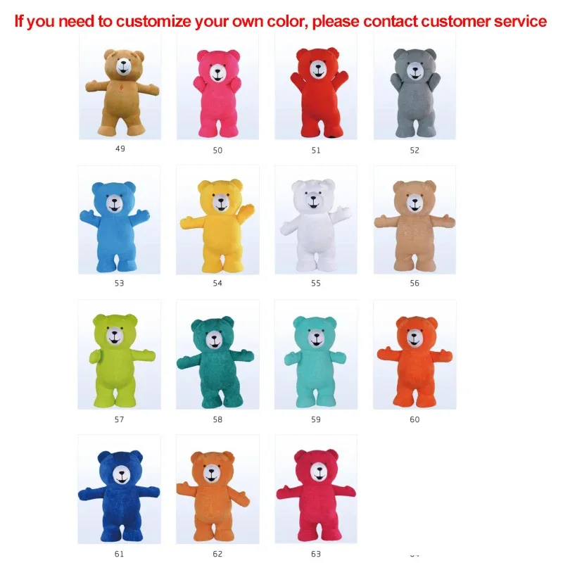 Sky06 풍선 코스프레 테디 베어 의상 재미 있은 정장 카니발 파티 Adul66lU &에 대한 봉제 사랑스러운 다채로운 곰 마스코트 의상