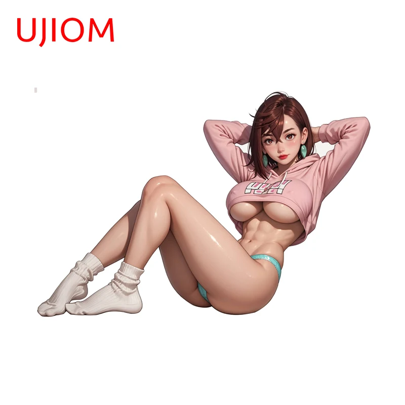 UJIOM seductores pechos grandes Momo Ayase pegatinas de pared encantadora exquisita postura sentada calcomanía adecuada para superficies lisas