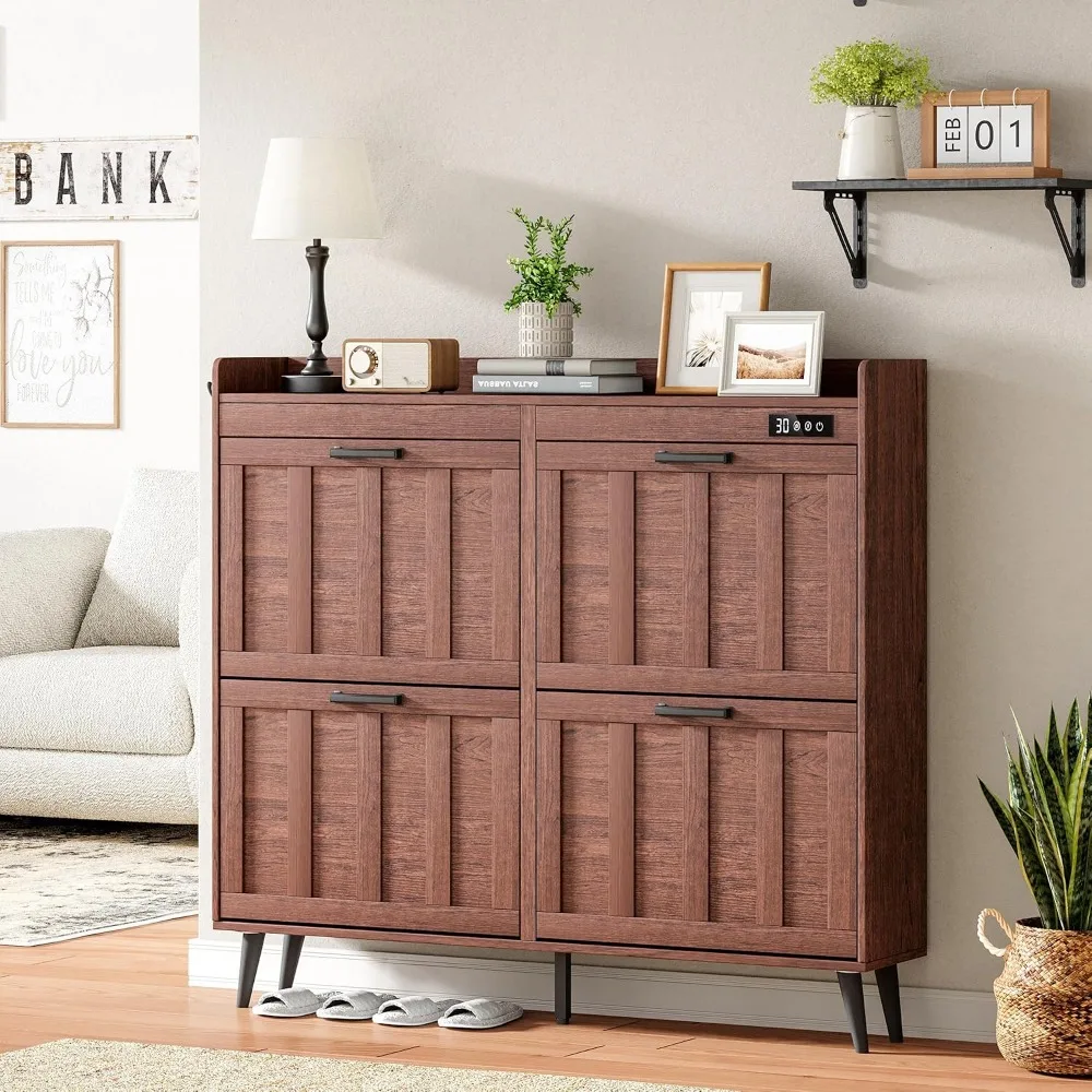 ChooChoo Shoe Storage Cabinet with 4 Flip Drawers and Deodorizer