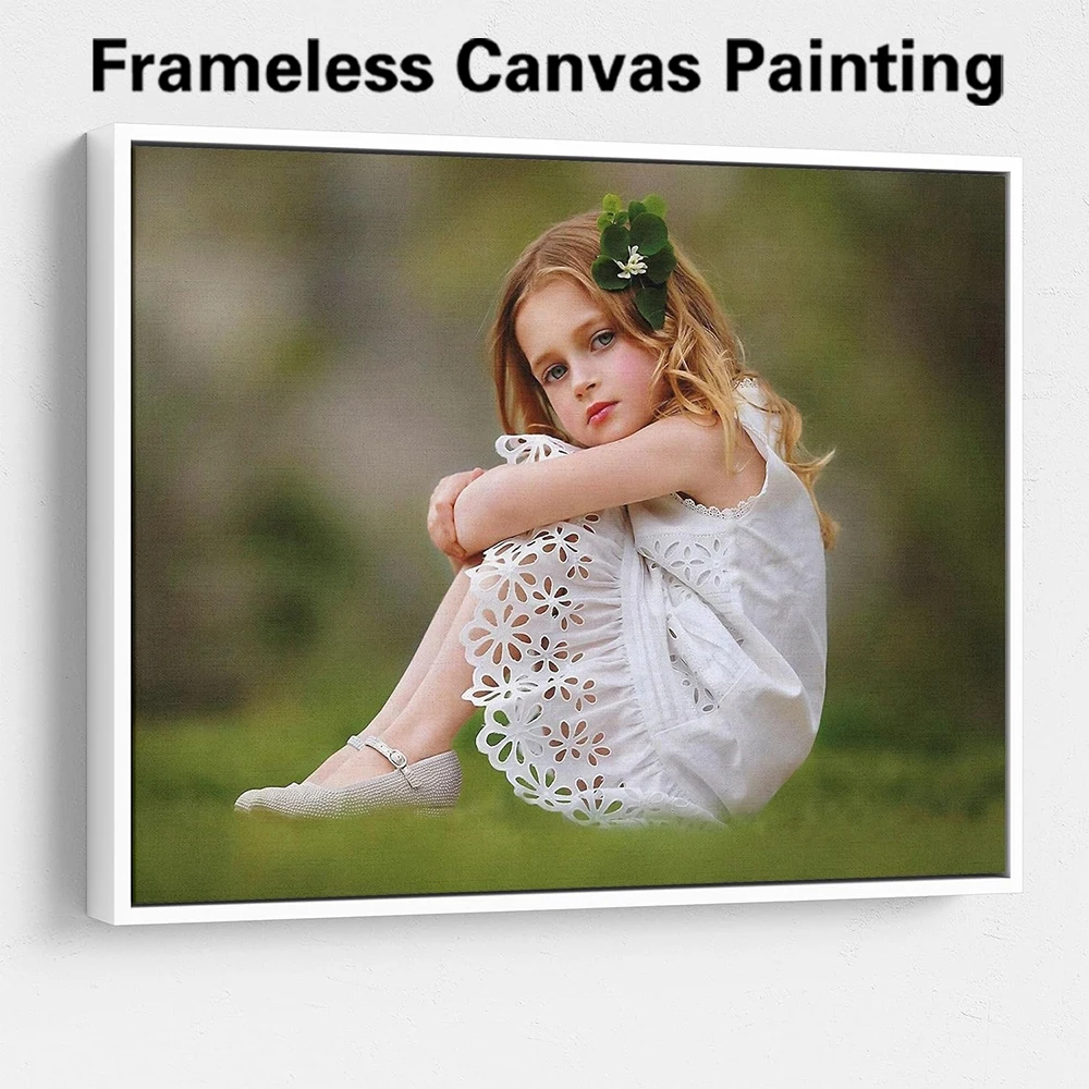 1pc Frameless Personalize Custom Photo child Art Print Fashion Canvas Poster Wall Pictures For Living Room Decor Home Decor