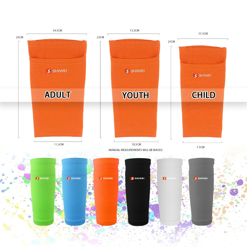 2022 Sports Soccer Shin Guard Pad Sleeve Sock Leg Support Football Compression Calf Sleeve Shinguard For Adult Teens Children