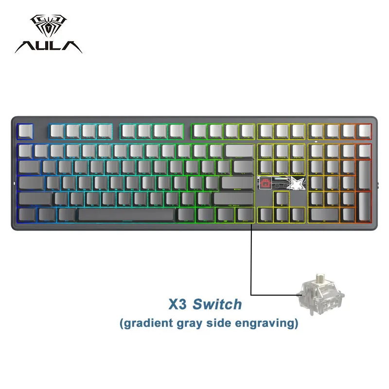AULA F108 Pro V2 Tri-Mode Wireless Gaming Keyboard 8KHz Polling Rate 100% Layout RGB Backlit Hot-swap 10000mAh Gasket Structure image 3