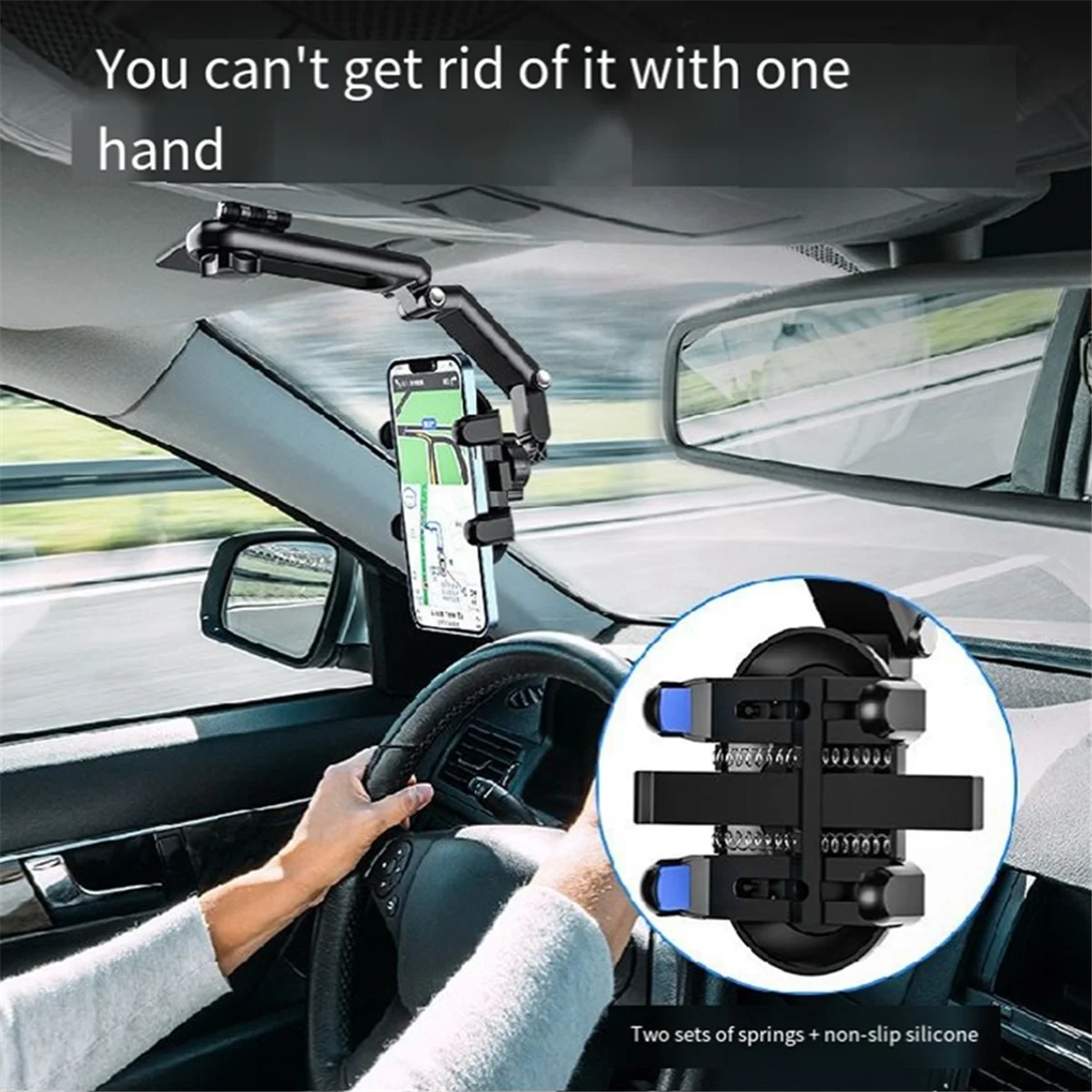 

ADEGBO-Improved Rotatable and Retractable Car Phone Holder Sun Visor A